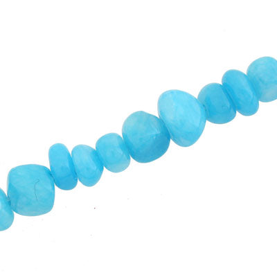 Jade Dyed Stone Beads 10 - 12 mm Aqua - Approx 118 pcs