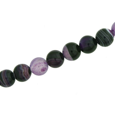 AGATE 8 MM ROUND PURPLE - 48 PCS