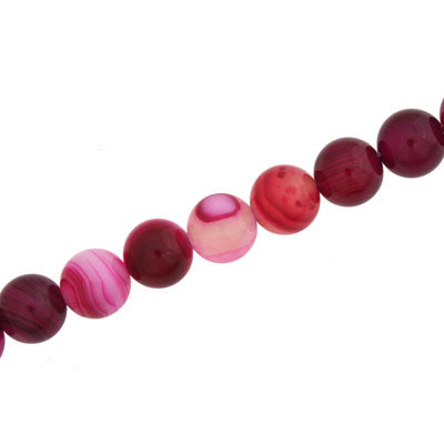 AGATE 8 MM ROUND PINK - 48 PCS