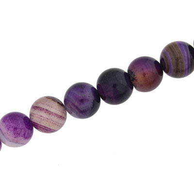 AGATE 10 MM ROUND PURPLE - 38 PCS