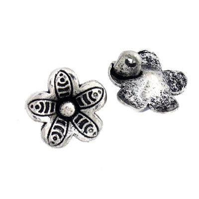 Flower 15 mm silver - 9 pcs