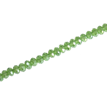 3 X 2 MM CRYSTAL RONDELLE BEADS GREEN AB - APPROX 150 / PCS
