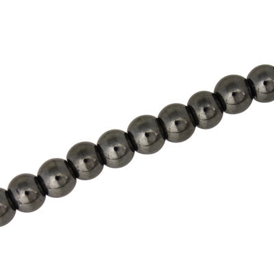 HEMATITE 6 MM  ROUND - APPROX - 66 PCS