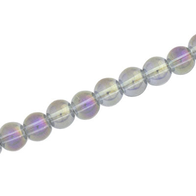 6 MM ROUND GLASS BEADS SMOKY VITRAIL - 125 PCS