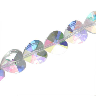 14 MM HEART CLEAR AB - 15 PCS