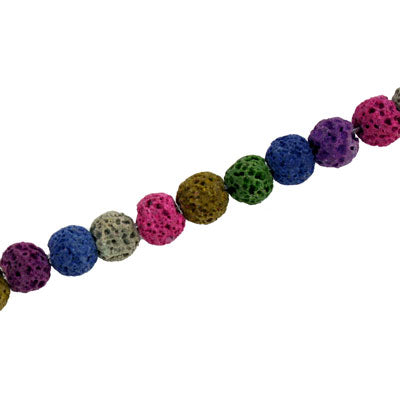 LAVA ROCK BEADS 6 MM MIX COLOURS - 65 PCS