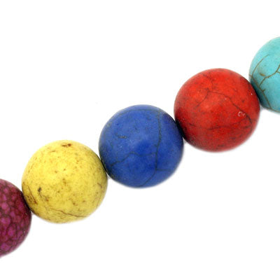 MAGNESITE 16 MM ROUND MIX COLOURS - APPROX 25 PCS