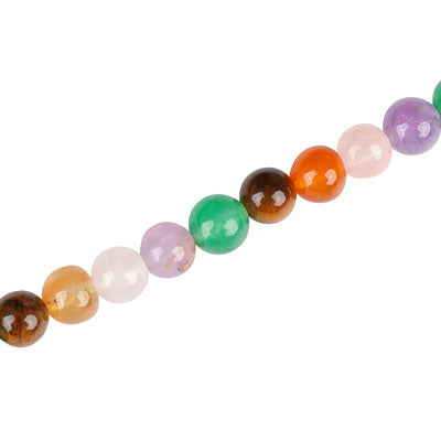 MIX GEMS 6 MM  ROUND - APPROX - 66 PCS