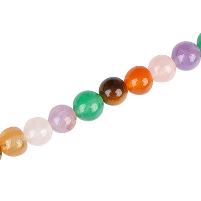 MIX GEMS 8 MM  ROUND - APPROX - 38 PCS