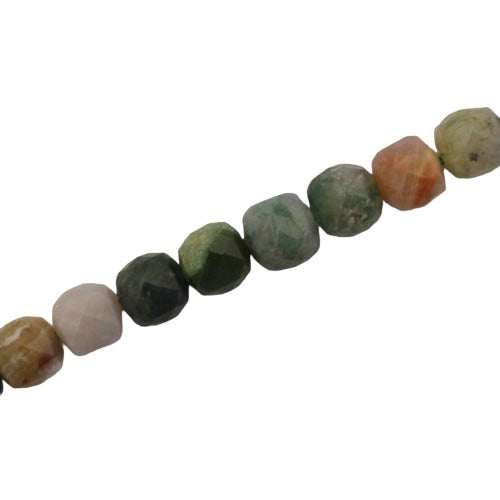 INDIAN AGATE 8 MM FACETED CUBE - APPROX 45 PCS