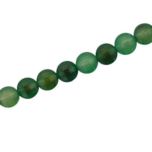 GREEN AGATE 8 MM FLAT ROUND - APPROX 47 PCS