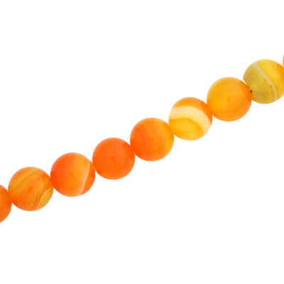 AGATE ORANGE 8 MM ROUND - APPROX - 48 PCS