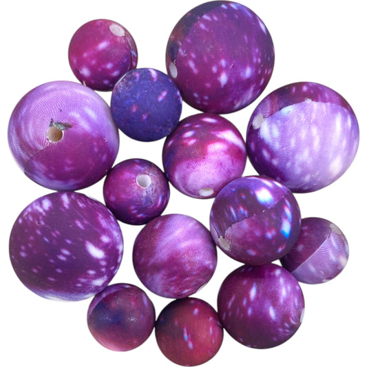 SILICONE BEADS - PURPLE SPACE