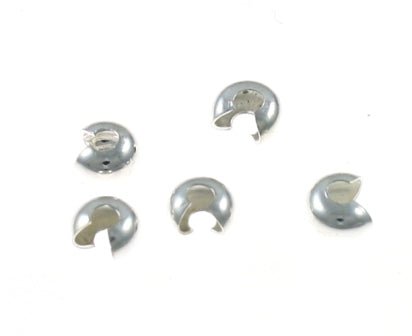 3mm silver crimp cover pack of 80