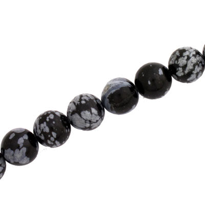 SNOWFLAKE OBSIDIAN  ROUND 10 MM - APPROX - 38 PCS