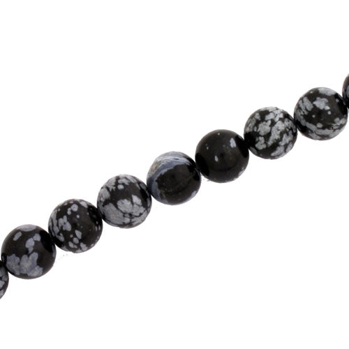 SNOWFLAKE OBSIDIAN  ROUND 8 MM - APPROX - 47 PCS