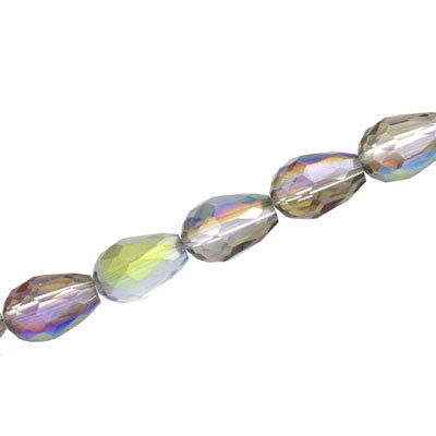 15 x 10 MM CRYSTAL TEARDROP BEADS RAINBOW - APPROX 50 PCS