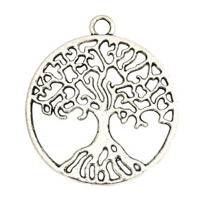 TREE OF LIFE CHARM 48 MM SILVER - 2 PC