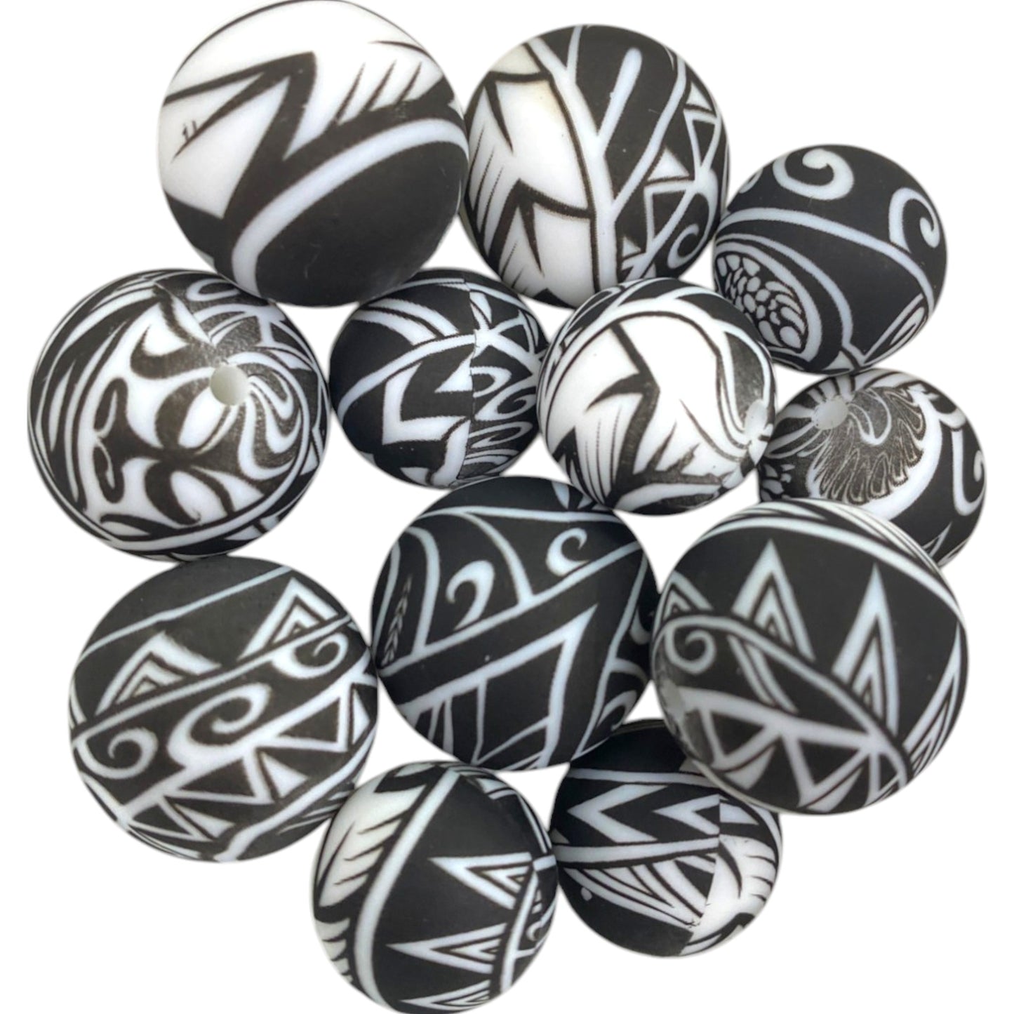 SILICONE BEADS - TRIBAL PATTERN