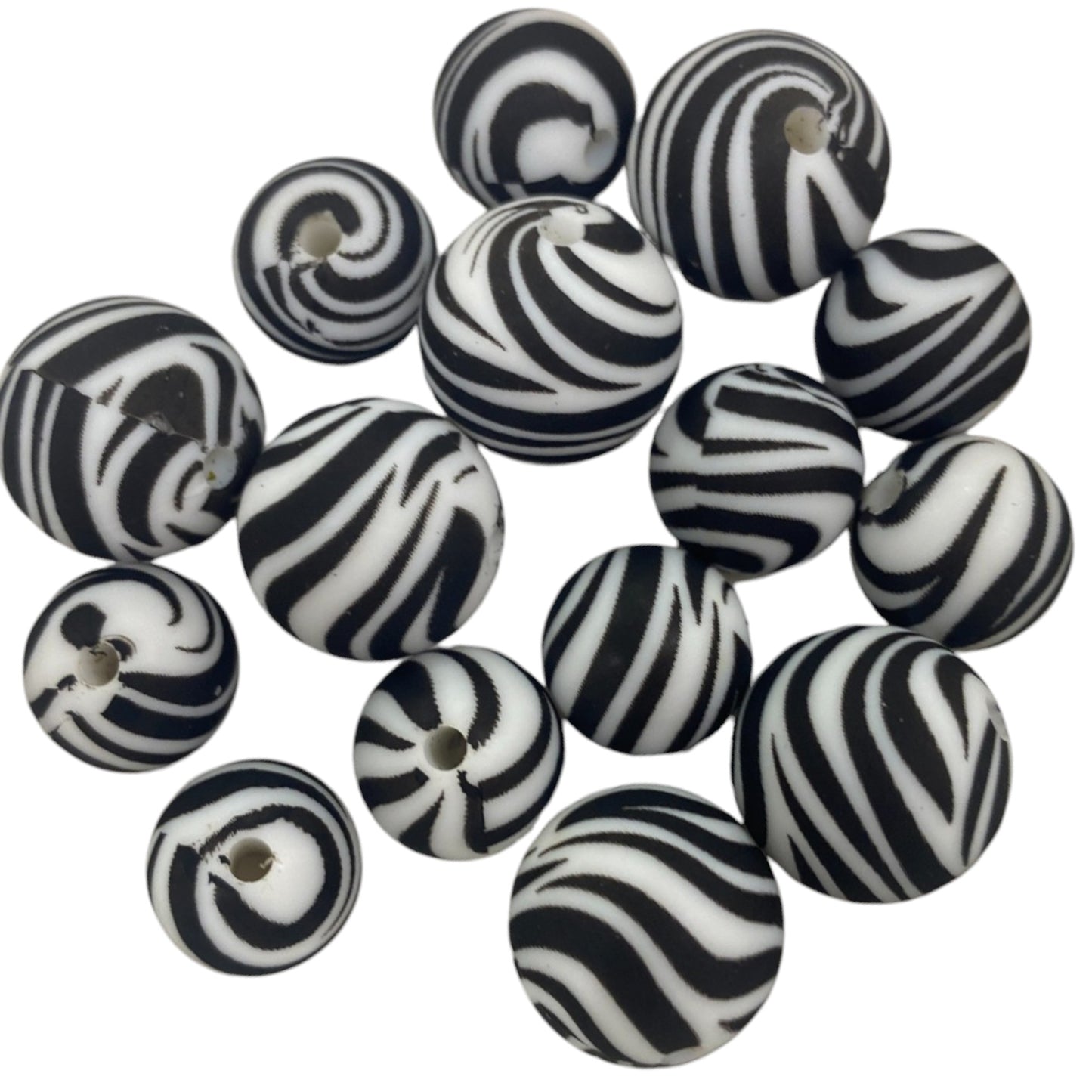 SILICONE BEADS - ZEBRA